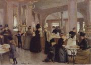 Jean Beraud the Patisserie Gloppe on the Champs-Elysees china oil painting artist
